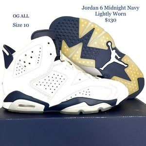 Men’s 10 - Nike Air Jordan 6 Retro Midnight Navy CT8529-141 Lightly Worn Cleann